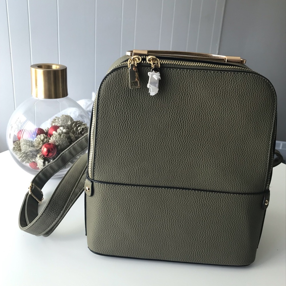 Leather backpack purse